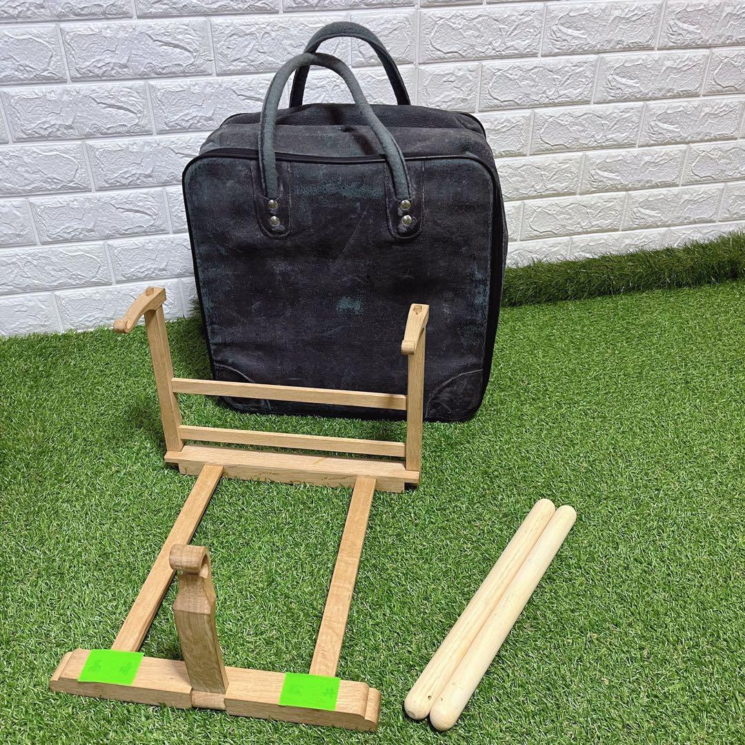 伝統芸能 締太鼓 和太鼓 スタンド バチ ケース付き 和楽器 打楽器