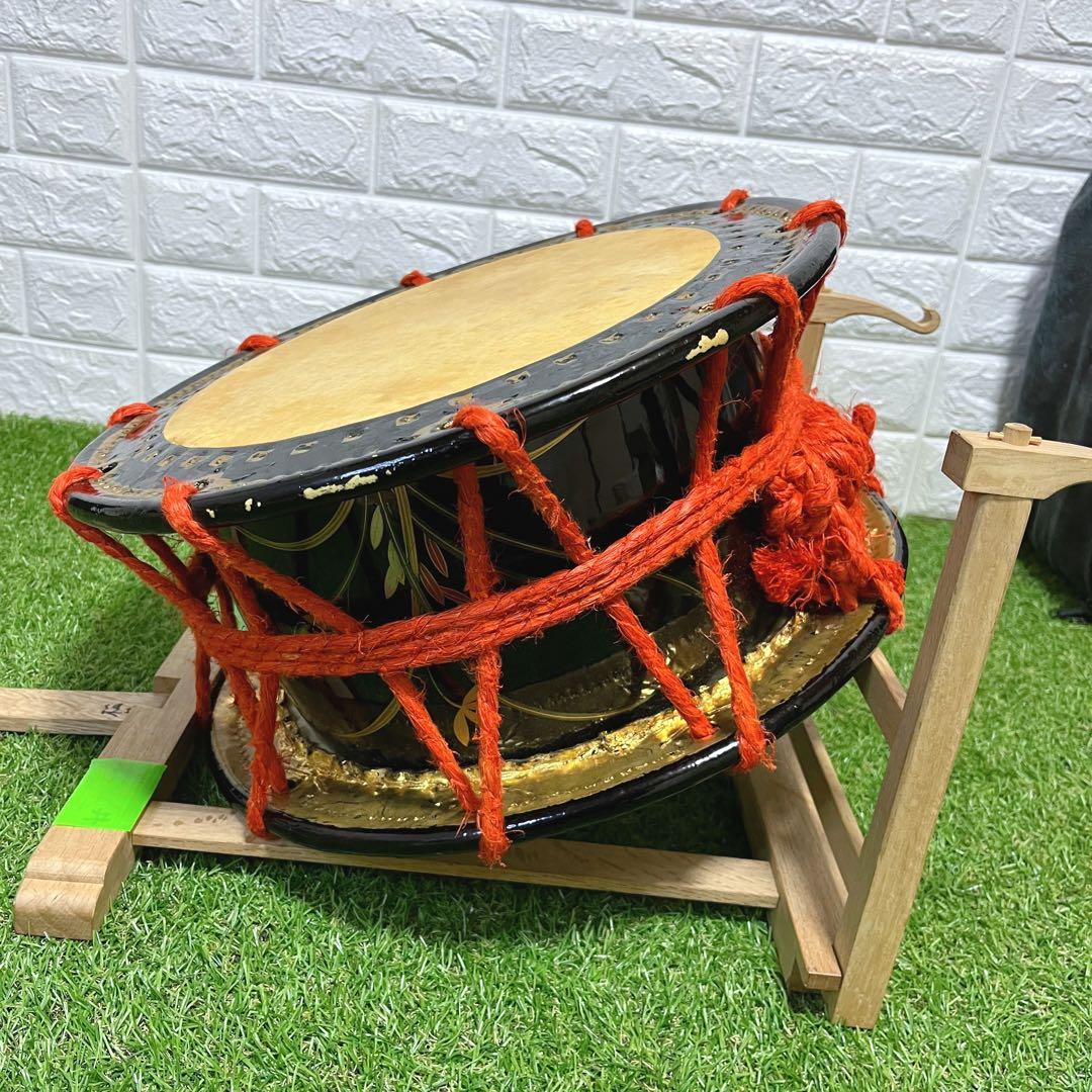 伝統芸能 締太鼓 和太鼓 スタンド バチ ケース付き 和楽器 打楽器