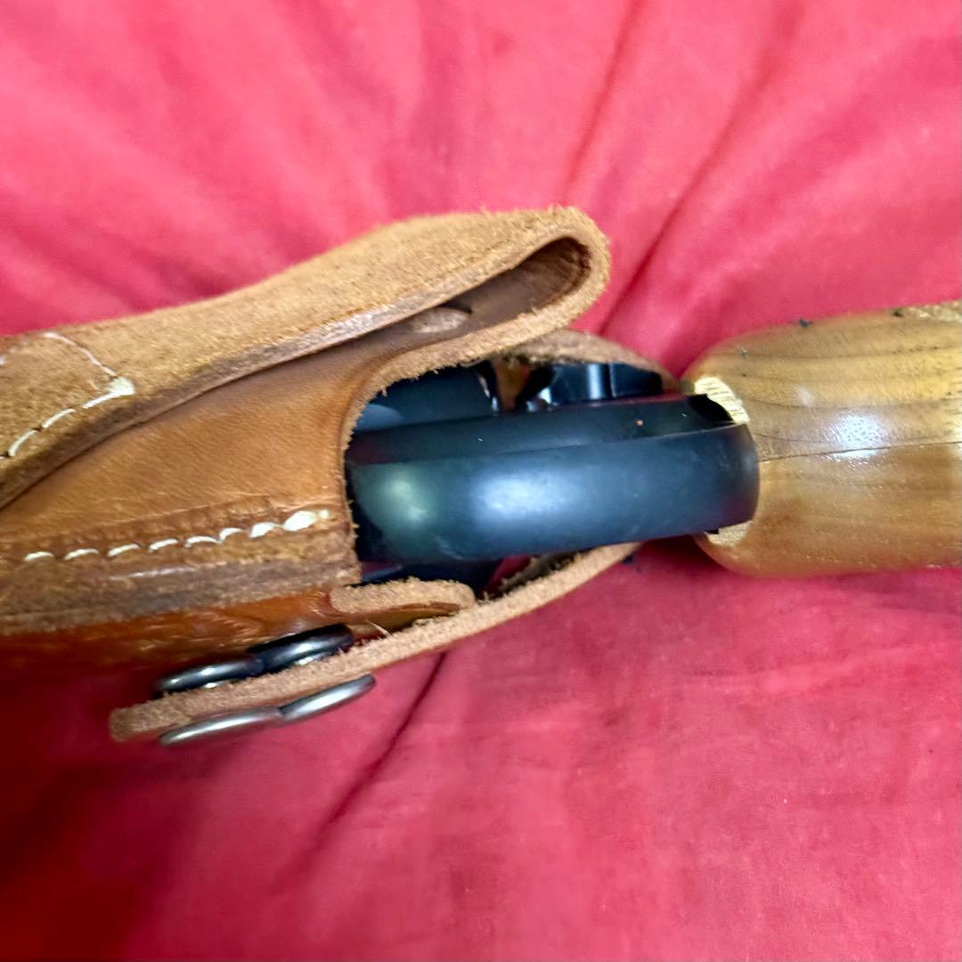 革製 リボルバー用 ヒップホルスター ベージュ バスケット調 革製ホルスター