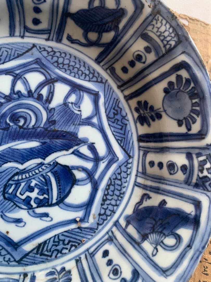 中国明時代染付お皿(七寸)