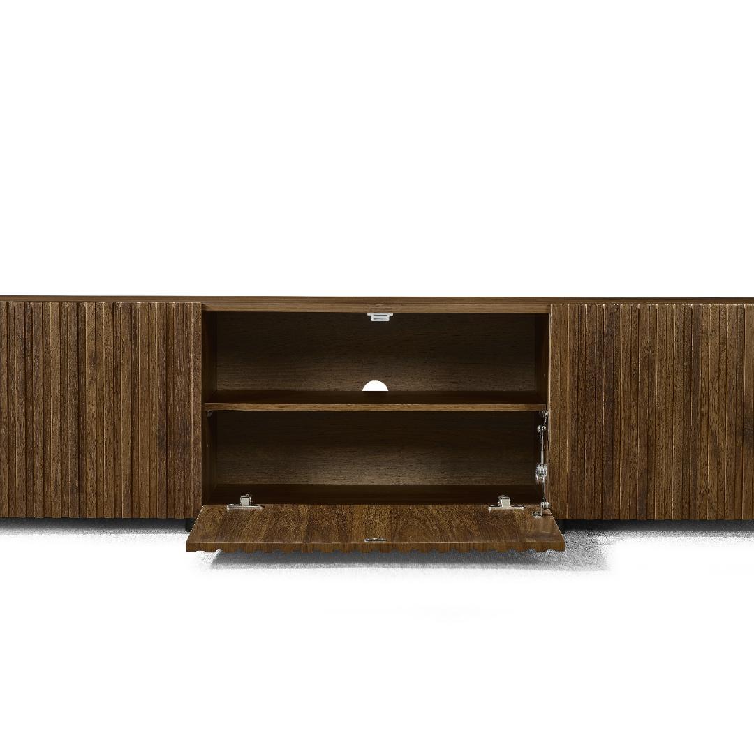 【新作】和風モダン TVボード ウォールナット材 収納付き