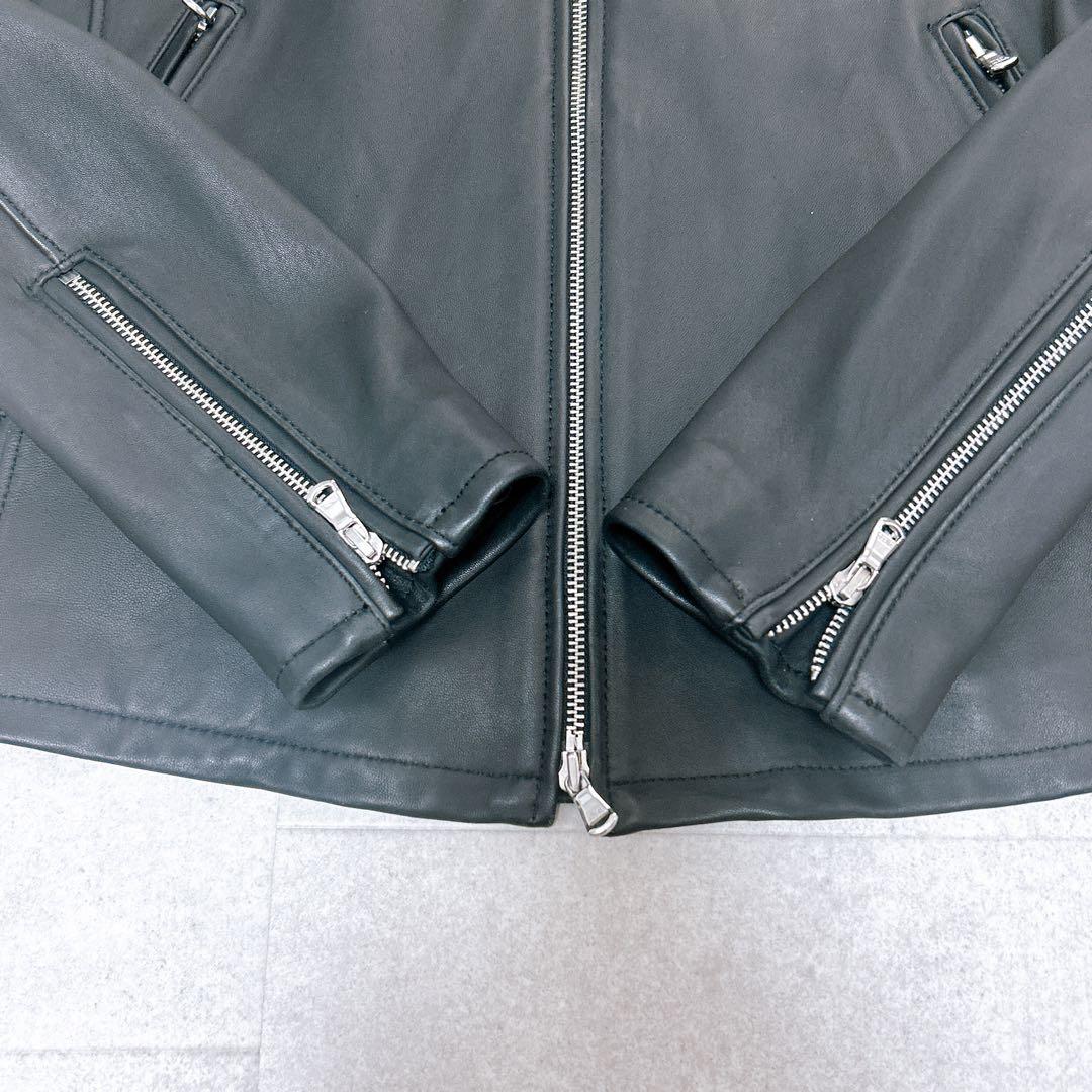 美品✨ 希少XL✨ユナイテッドアローズ シングルライダース ブラック 黒 羊革
