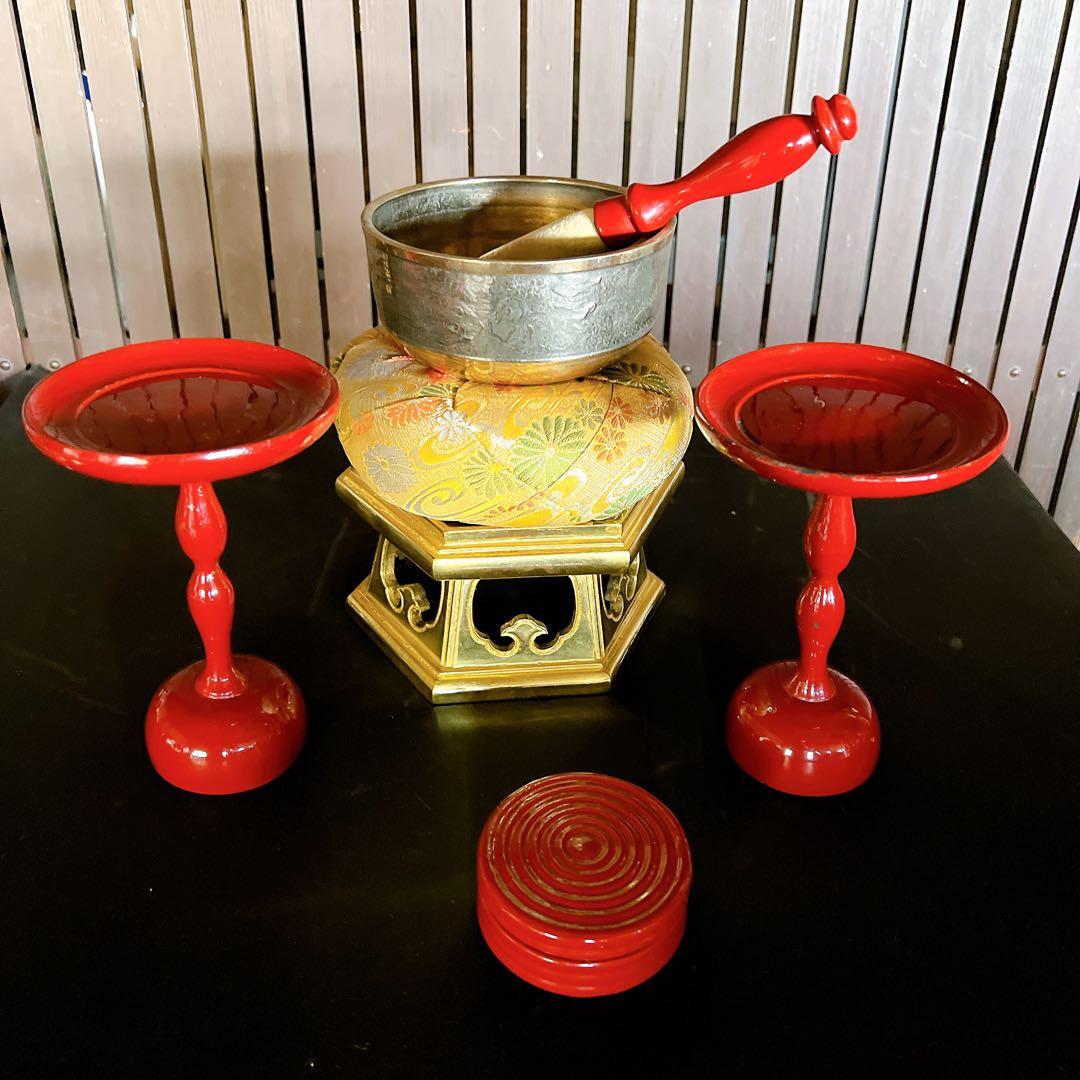 【わたる　時代物】レア　おりん　仏具セット　仏壇 仏具 美術品　極上