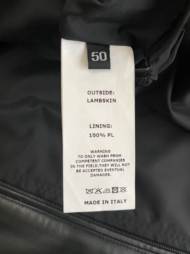 エンメティ JURI ブラック レザージャケット 50 ユリ ライダース