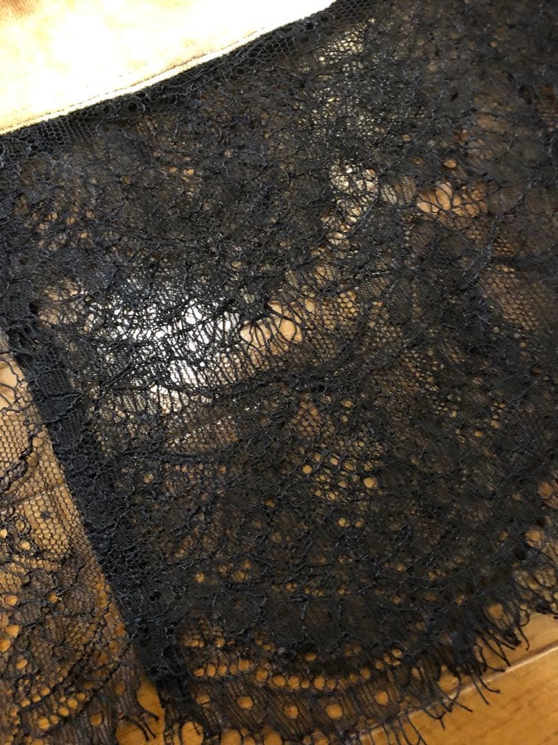 美品【シェアースピリット】スカル柄ノースリーブチュニック　レース切替　サイズ36