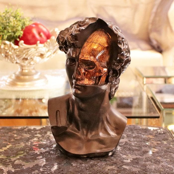 ダビデ×スカル アートオブジェ ダビデ像 胸像 インテリア 128-123