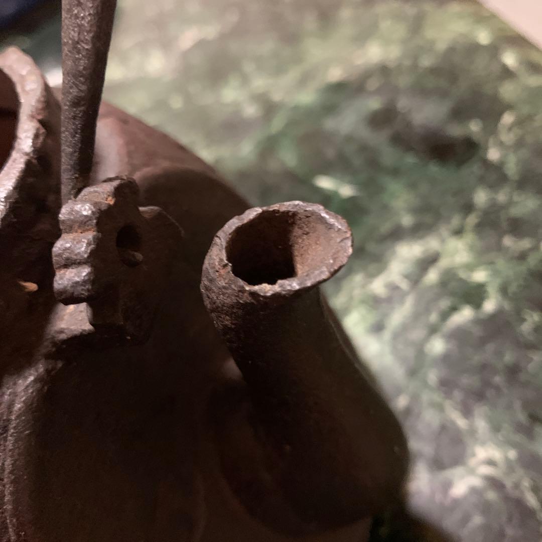 龍家製 竹彫り 鉄瓶