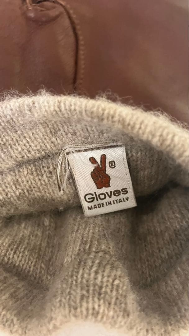 【高級ブランド】madova 本革レザー手袋　カシミア100% ブラウン 茶色