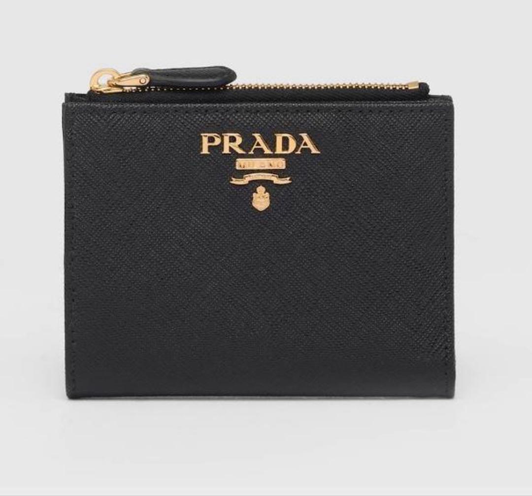 2つ折り財布 ブラック サフィアーノレザー 二つ折り財布