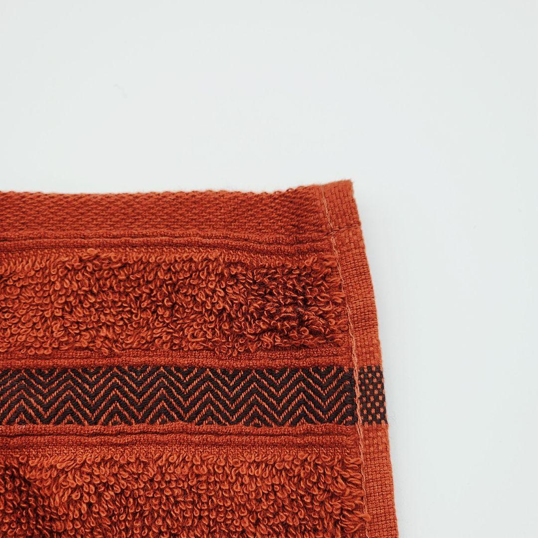 極美品 ★HERMES★ エルメス ハンドタオル シェブロン柄 ブラウン