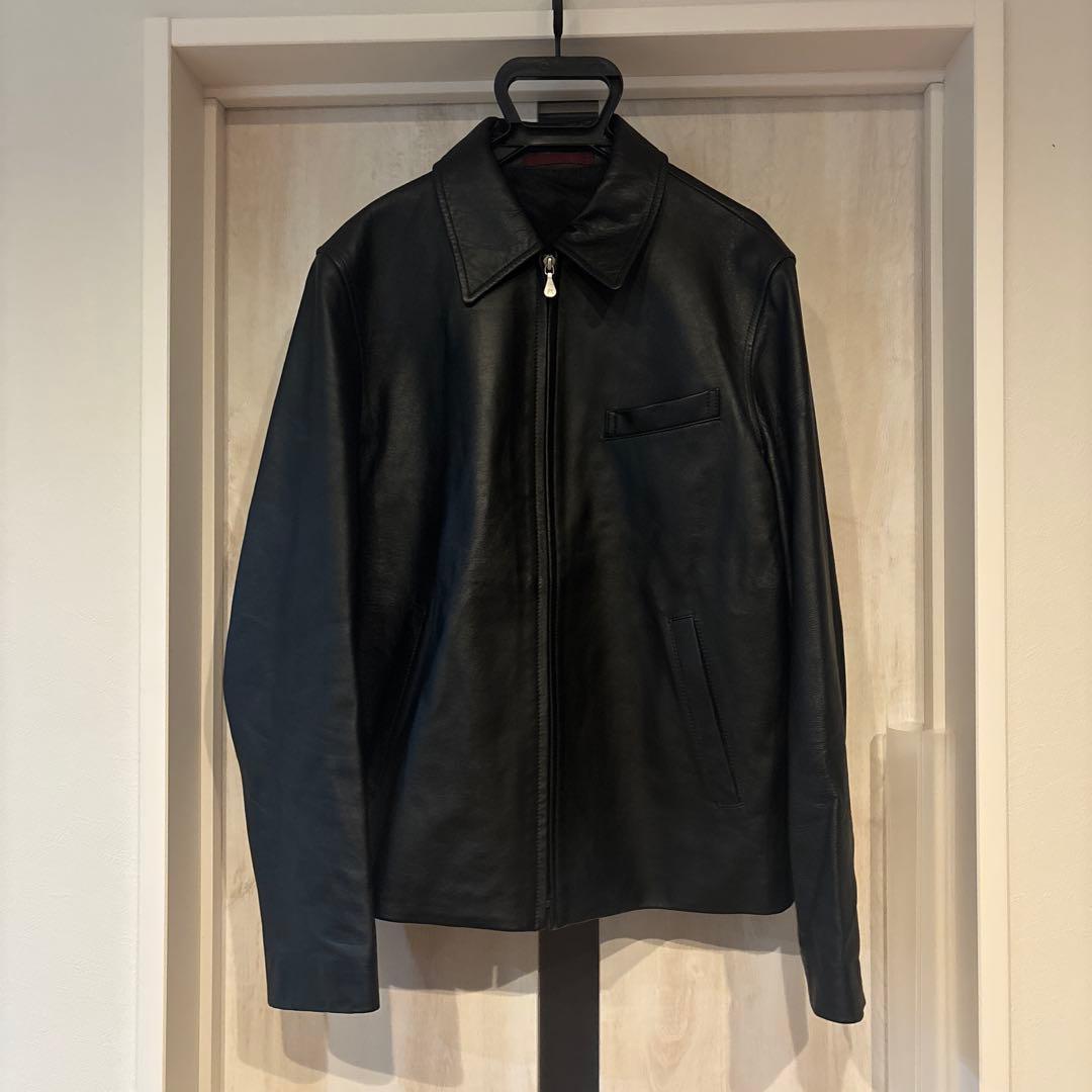美品ポールスミス　ラムレザー　トラッカージャケット　ブルゾン　羊革　黒　L