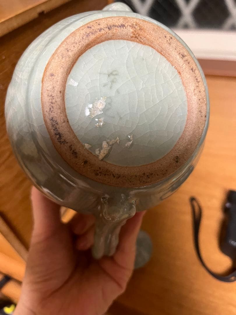 時代高麗青磁　水注　煎茶道具　水差し　青磁置物　アンティーク　工芸品