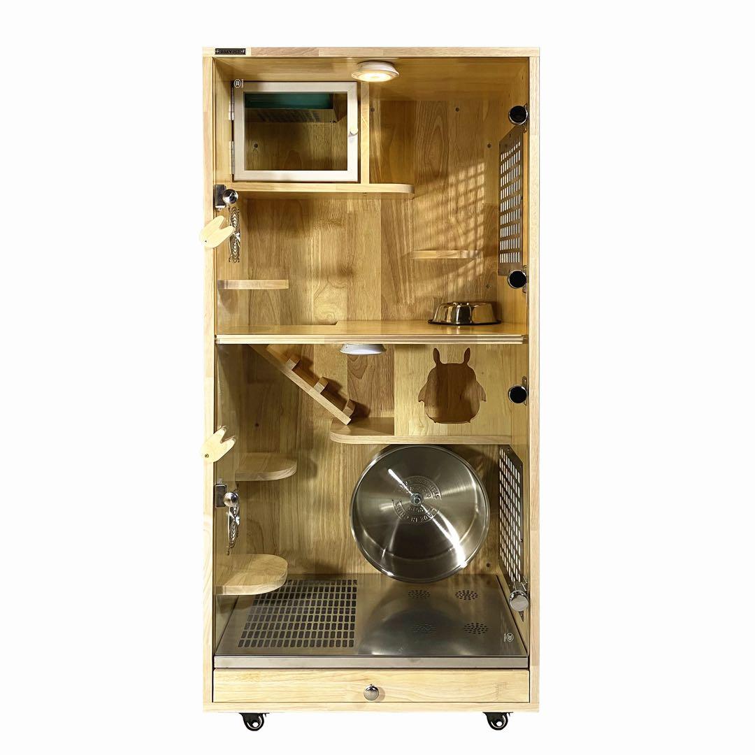 チンチラゲージセット 小動物飼育ケージ ゲージ 高級木製（オーク材） 120㎝