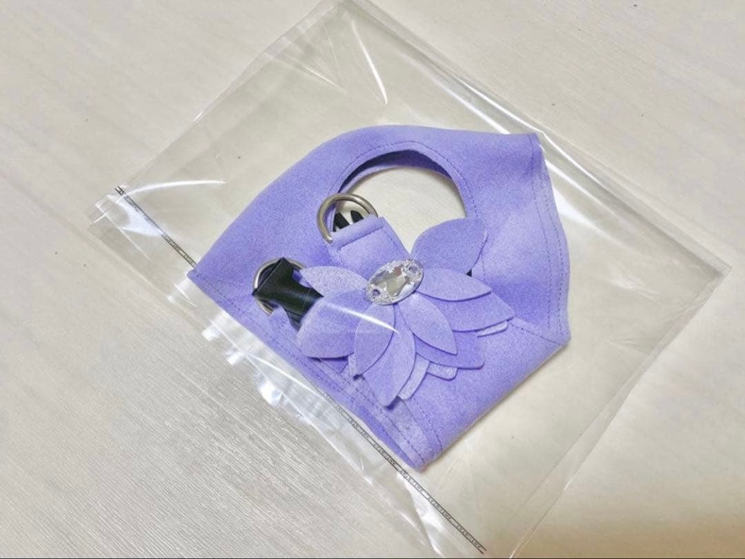 【新品未使用】スーザンランシー　ボディハーネス　小型犬・子猫用 紫の花装飾