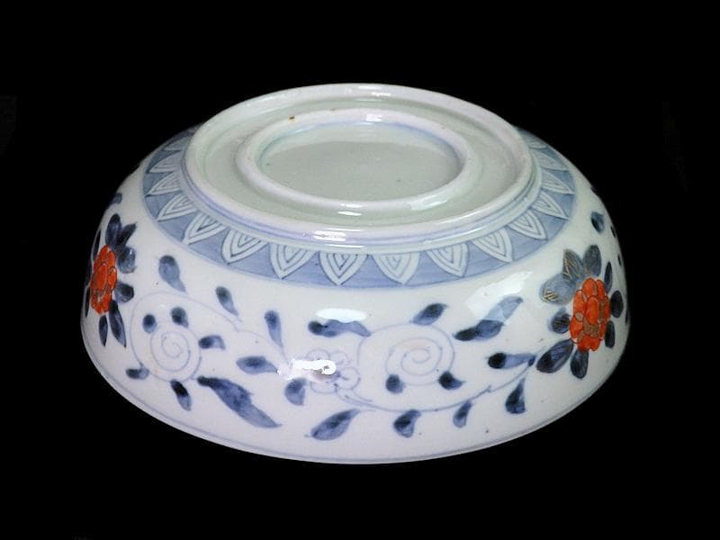 古伊万里　色絵　花鳥紋に獅子の図　深鉢　D285AS-CQm