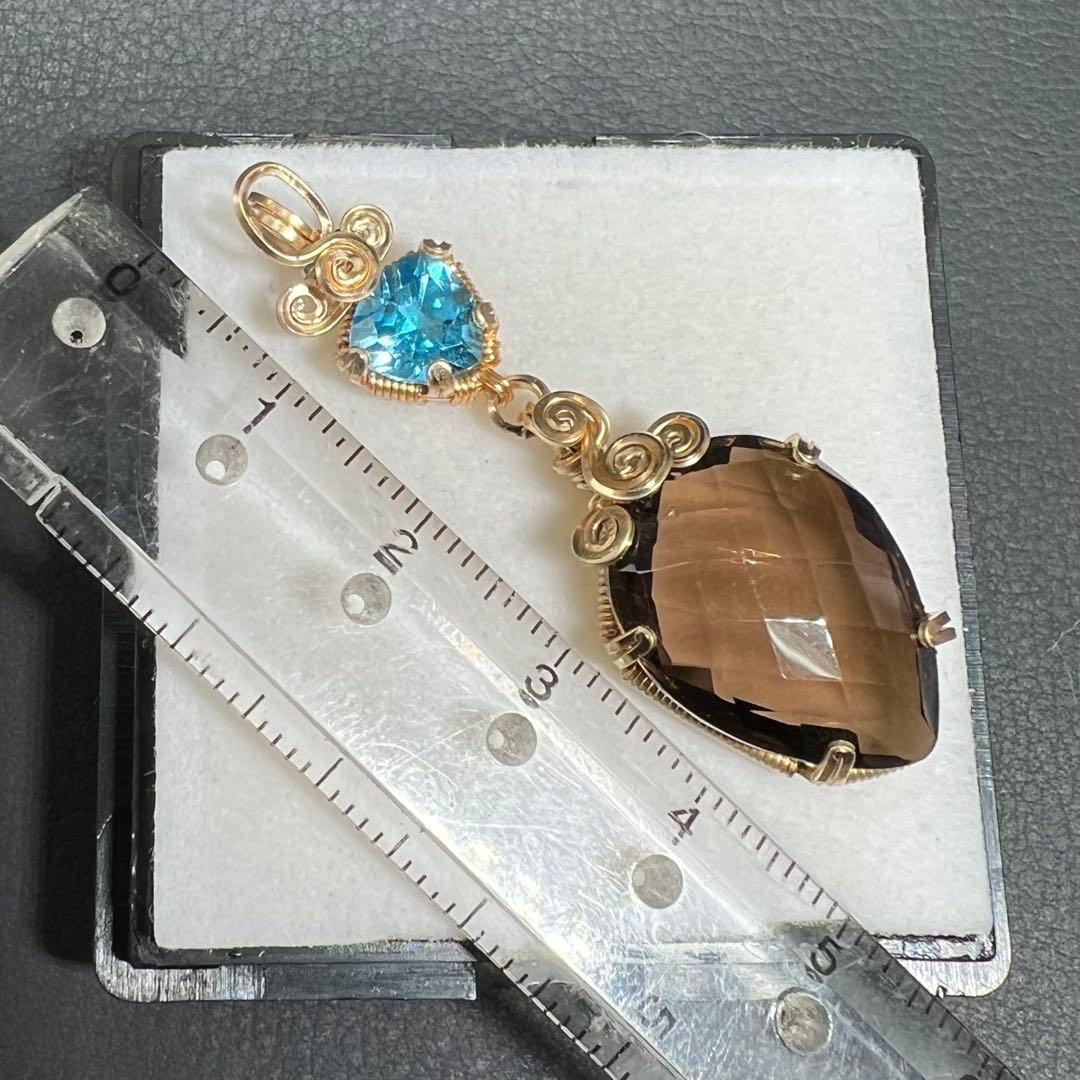 【for マリエモーン様】スイスブルートパーズ＆スモーキークォーツ