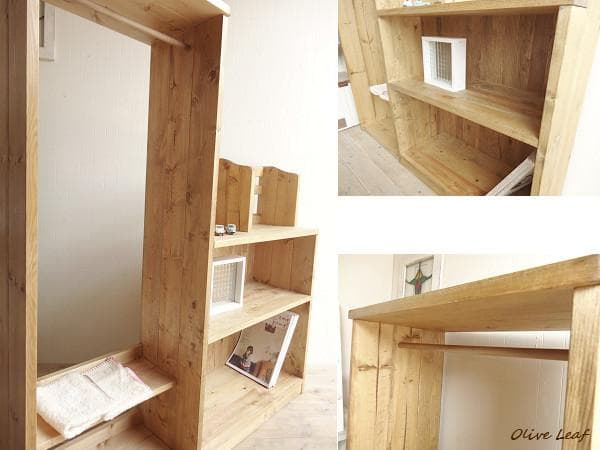 サイズ、デザインオーダー可！お子様用ハンガーラック●ナチュラルブラウン●受注製作