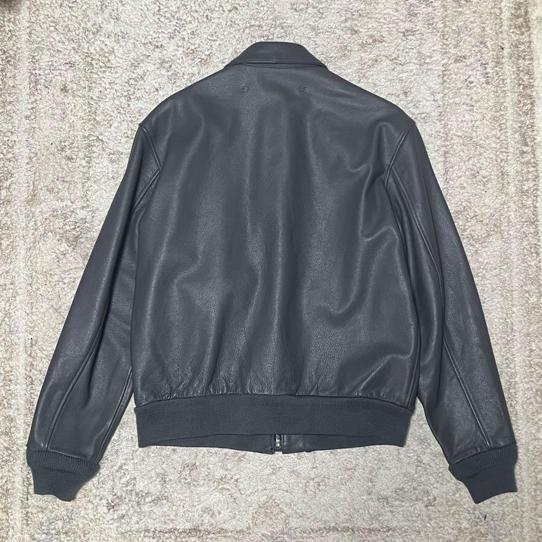 A-2 レザージャケット グレー 古着 ヴィンテージ 本革 フライトジャケット