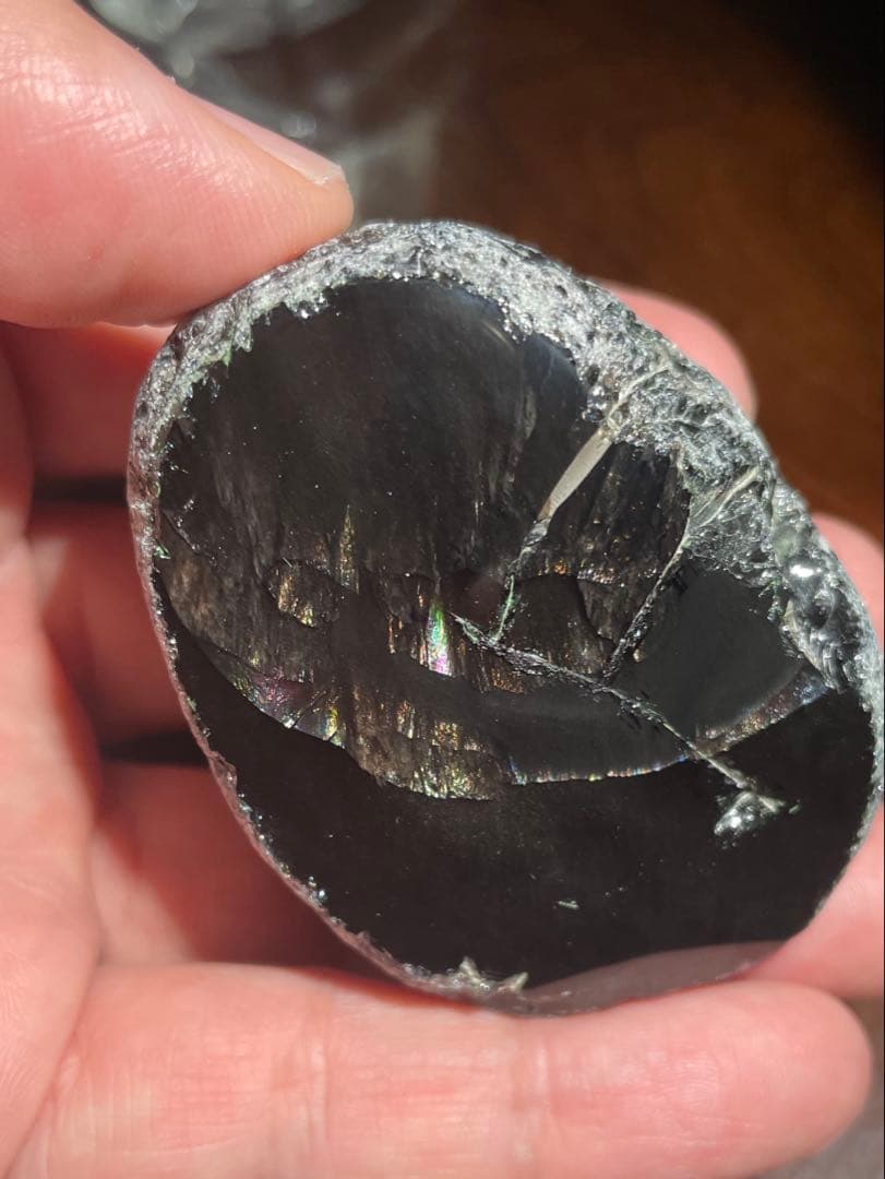 研磨品　十勝石玲瓏　スペシャルゴールデンレインボーオブシディアン