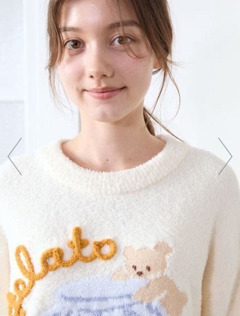 ジェラートピケ ベビモコはちみつベアジャガードプルオーバー