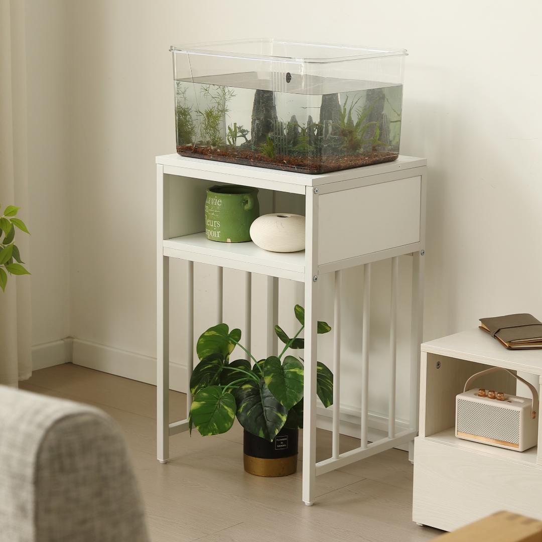 【白】 水槽台 水槽スタンド 幅45*奥行40cm 耐荷重100kg 二段収納棚