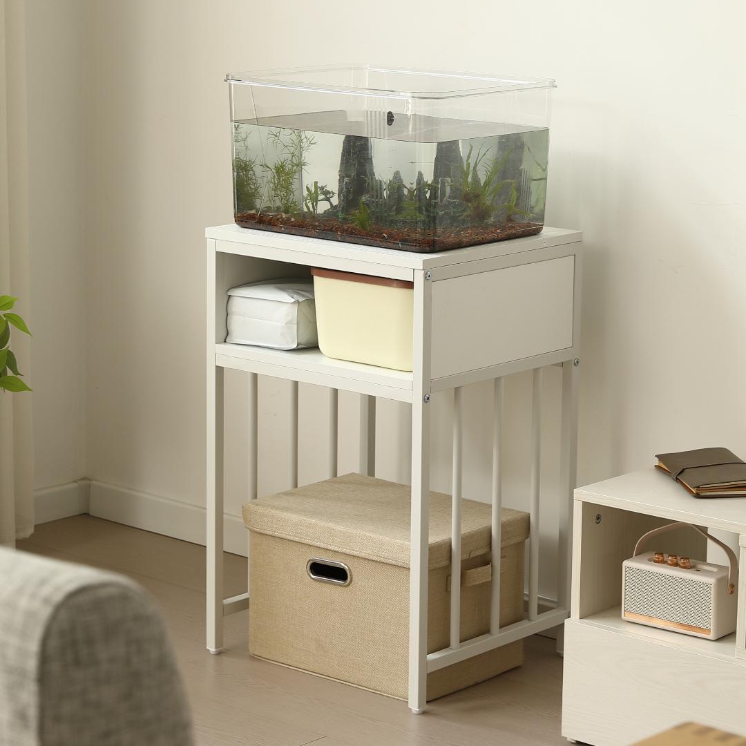 【白】 水槽台 水槽スタンド 幅45*奥行40cm 耐荷重100kg 二段収納棚