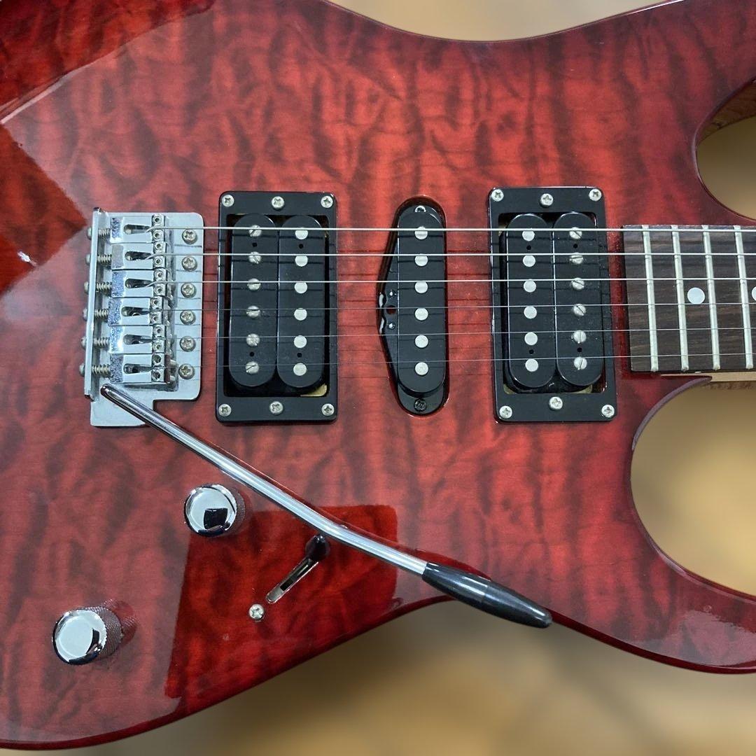 Ibanezレッド エレキギター クォーターソン・メイプル