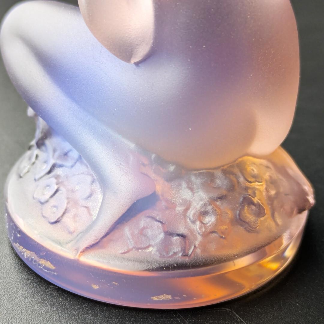 ラリック フロレアル オパルセント ラベンダーフロスト裸婦像ヴィンテージ仏製美品