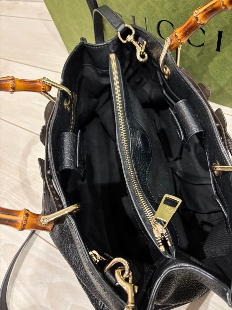 GUCCI グッチ 超美品 バンブー ショッパー 2WAY ハンドバッグ