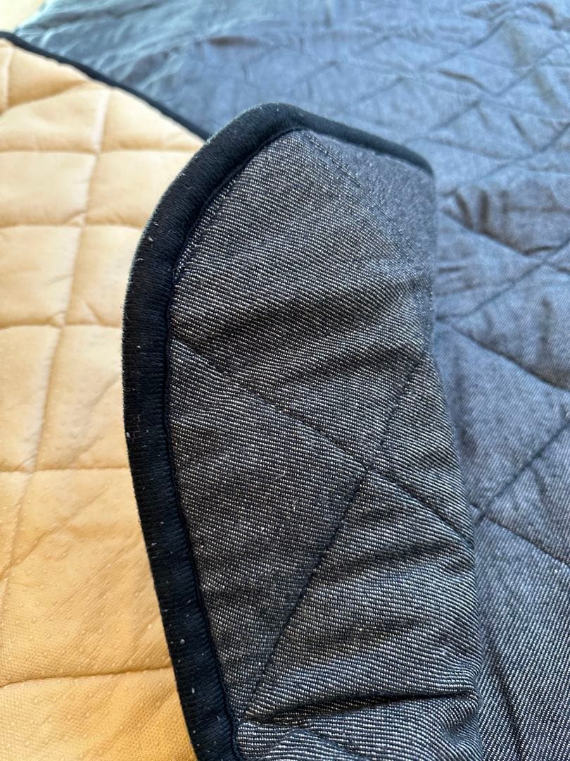 先染めこたつ掛敷布団2点セット（ブラック）長方形　大判