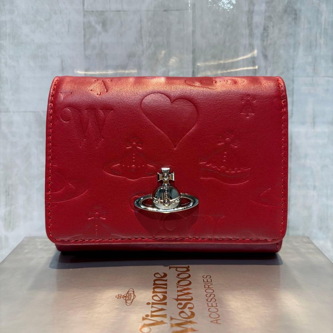 Vivienne Westwood 3つ折り財布 / レッド/シルバー金具付き
