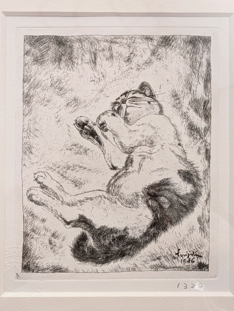 藤田嗣治 『猫』 / エッチング 銅版画 / シャーマンコレクション
