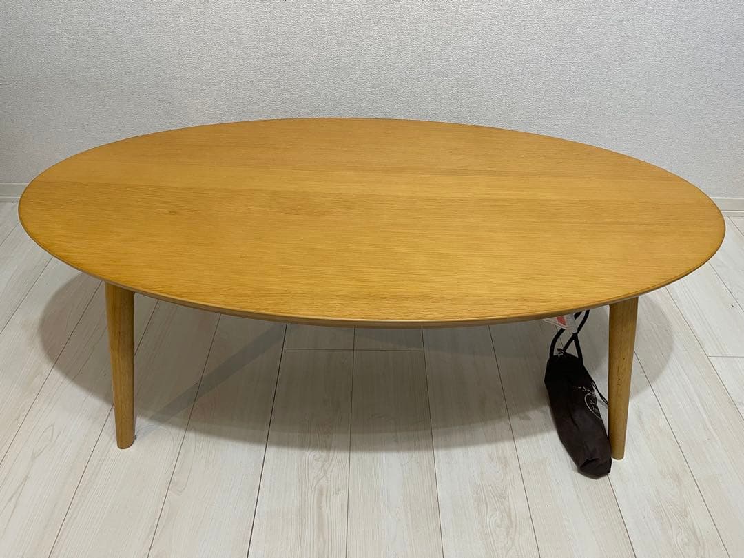 【美品】楕円形テーブル 北欧デザイン こたつフラットヒーター付き