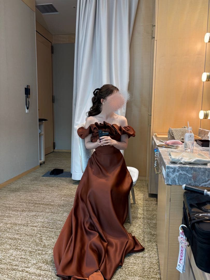 ドレスプロダクション オフショルダー Aラインドレス