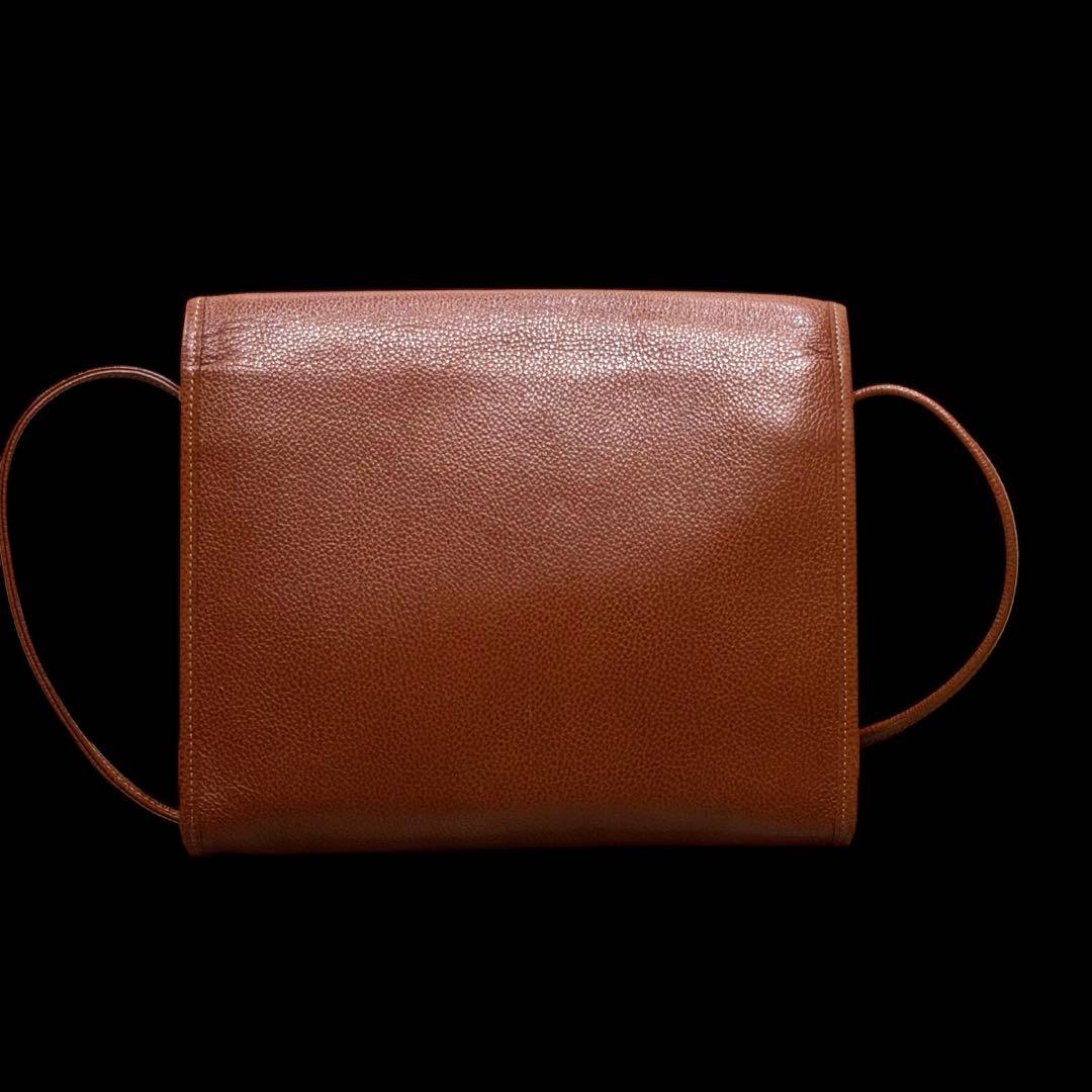 A*.様 YSLイヴ・サンローラン 本革ブラウンレザーショルダーバッグ茶ゴールド