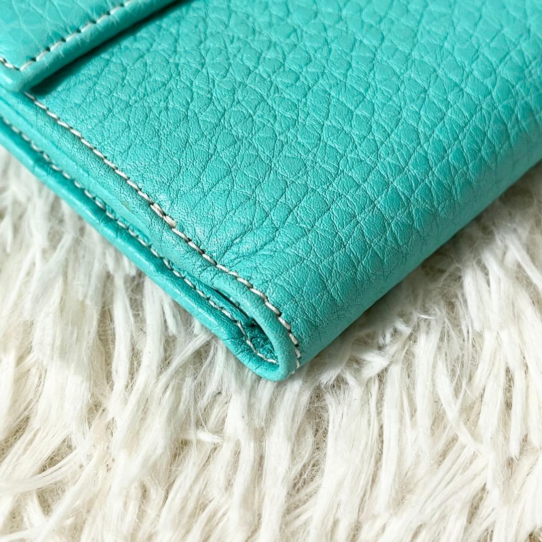 新品未使用✨ティファニー　二つ折り財布　ターンロック　ティファニーブルー　レザー