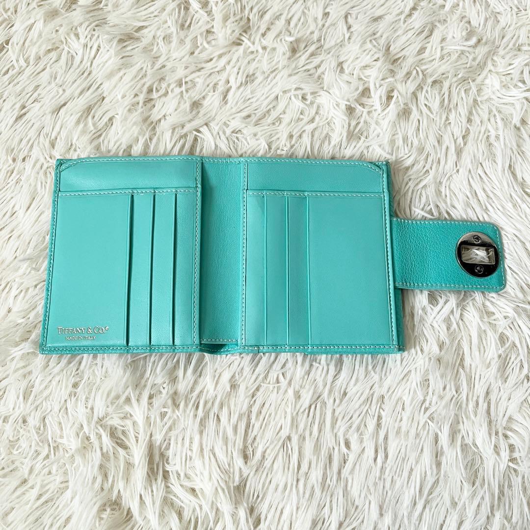 新品未使用✨ティファニー　二つ折り財布　ターンロック　ティファニーブルー　レザー