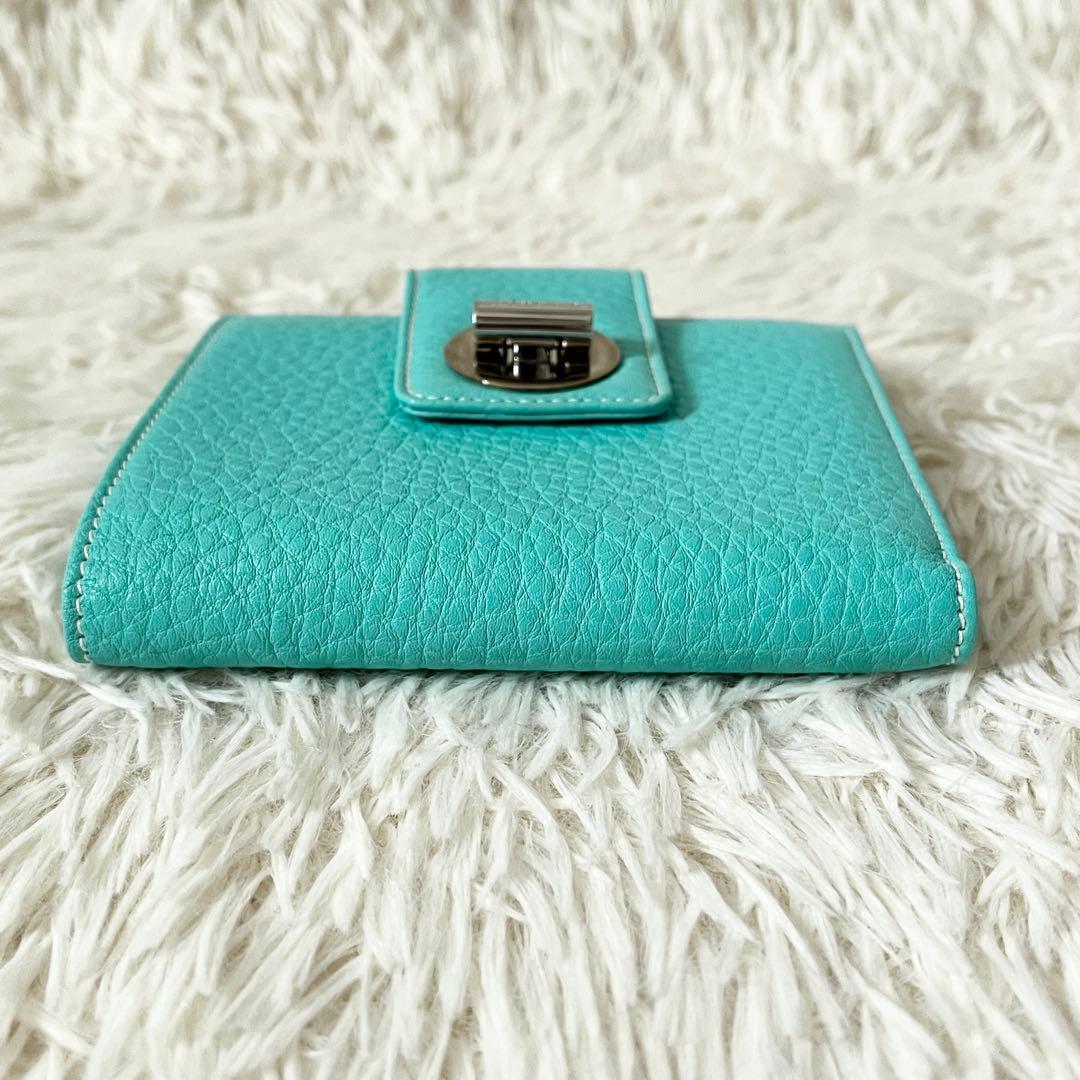 新品未使用✨ティファニー　二つ折り財布　ターンロック　ティファニーブルー　レザー