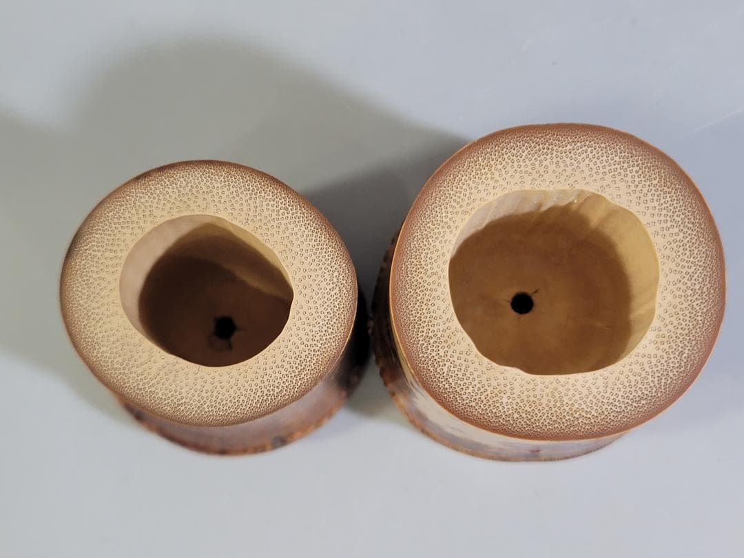 茶道具 竹蓋置 一双 大徳寺 書付 美品 DT474