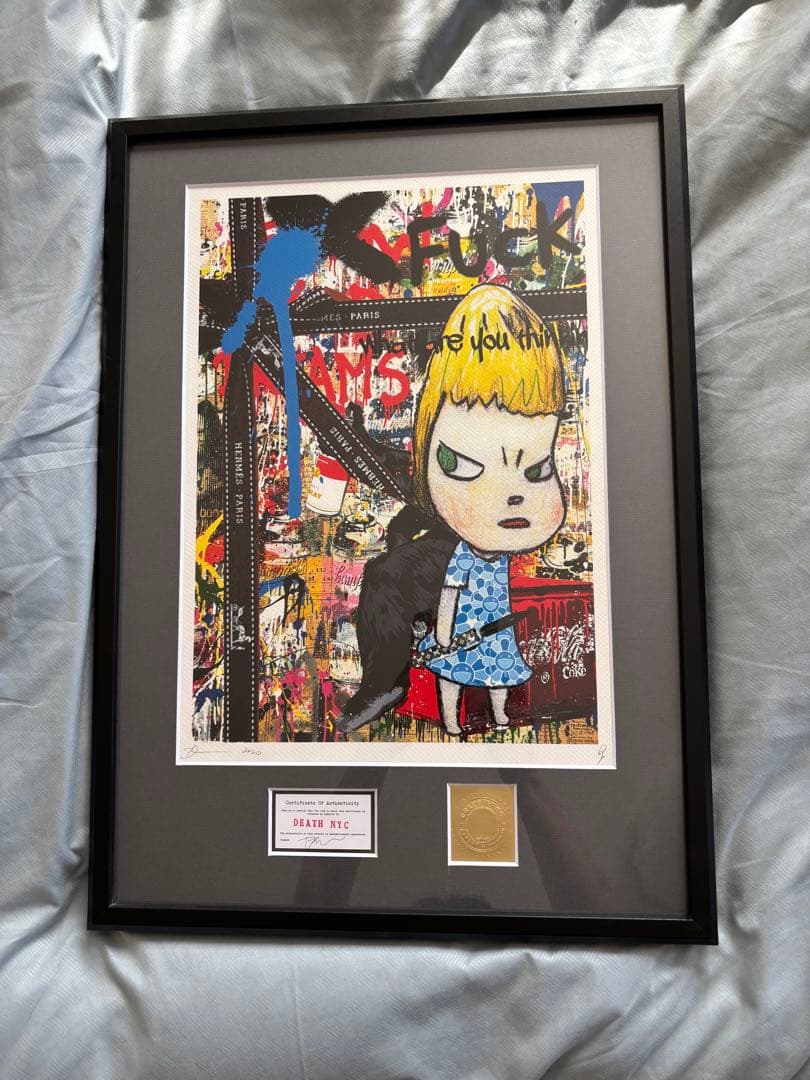 ④マット額装付/DEATHNYC/限定アートポスター/奈良美智/シルクスクリーン