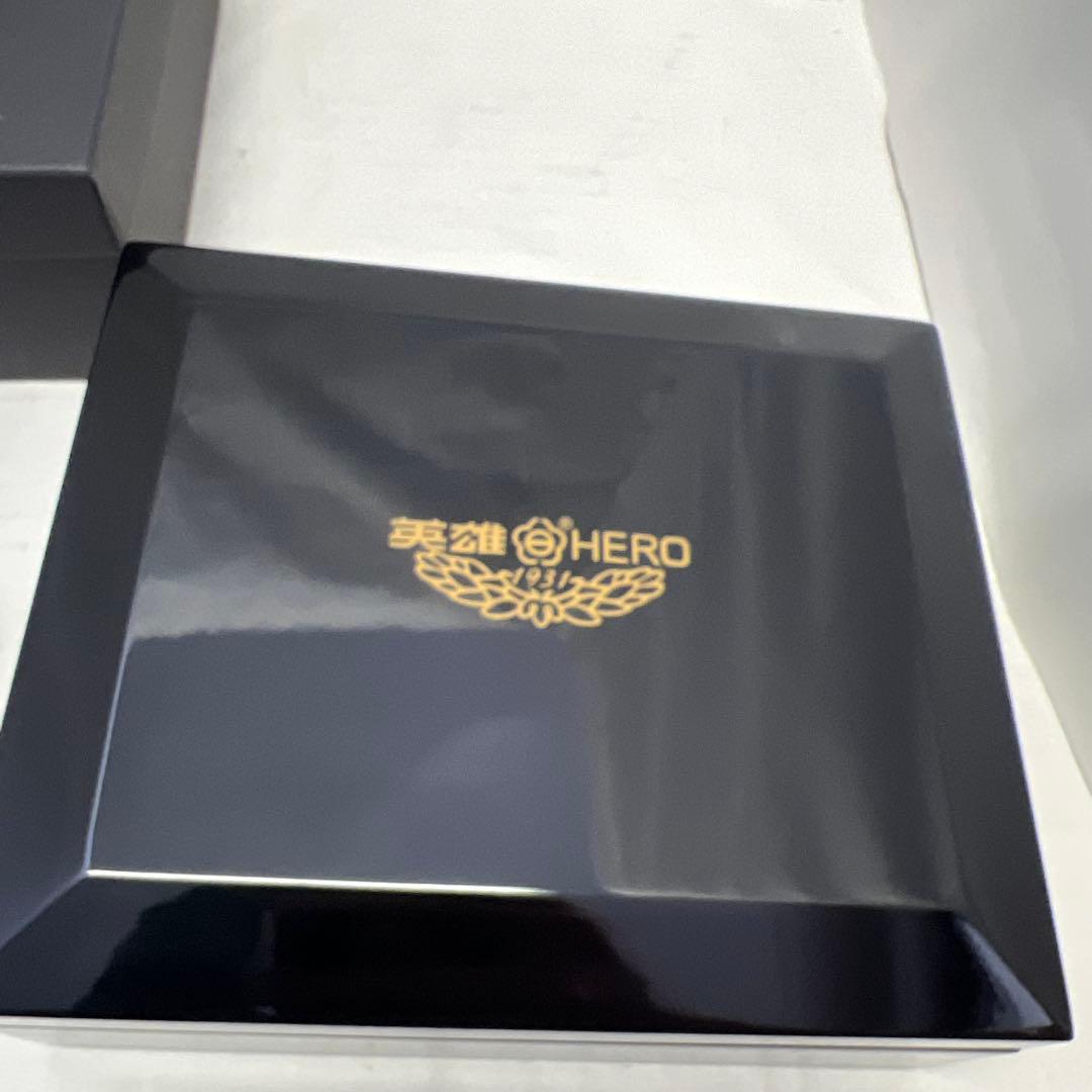 英雄（ＨＥＲＯ） ローラーボール 兼用 万年筆 木製箱付　12ｋ