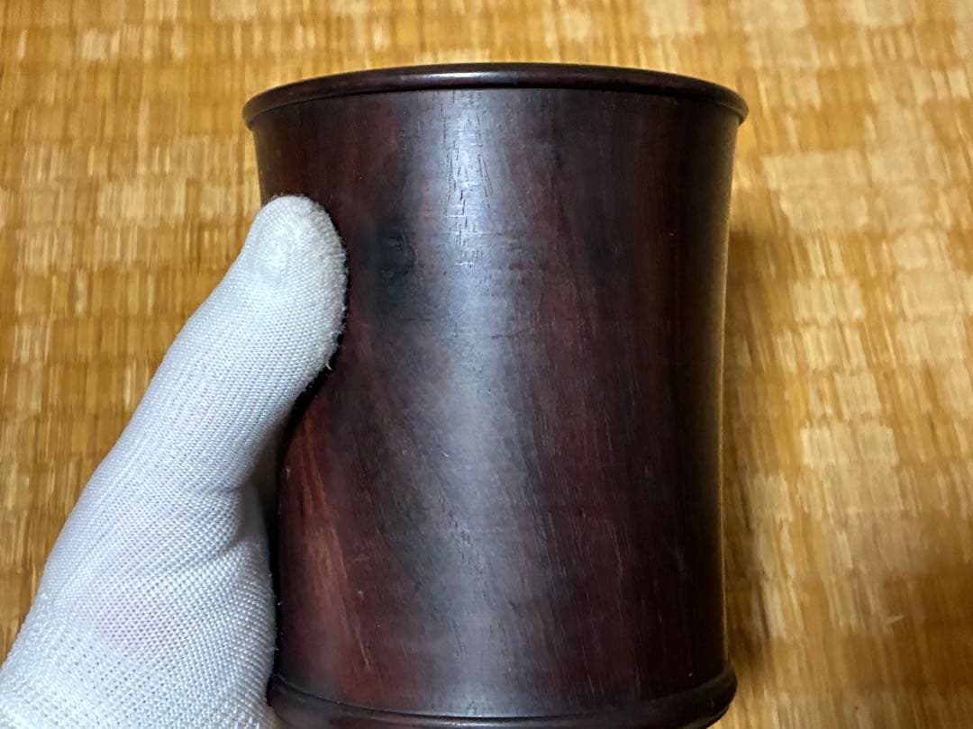 天然木 木製 唐木 筆筒 筆立