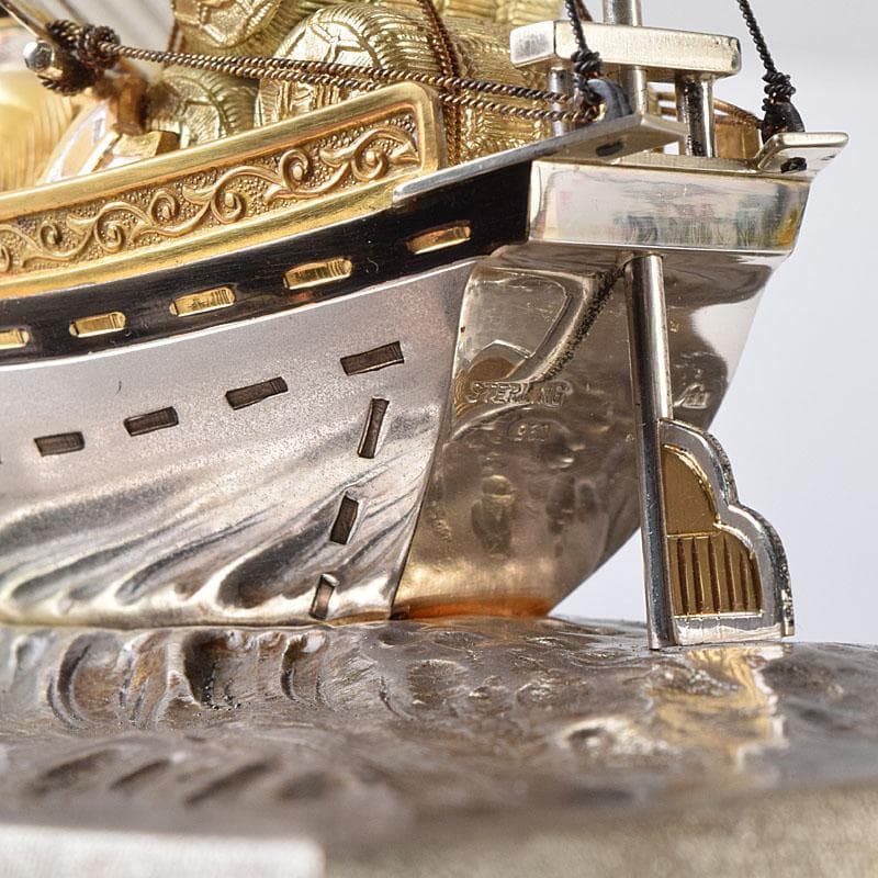 関武比古造　銀製　STERLING960刻印　宝船　約124g　D　R8728