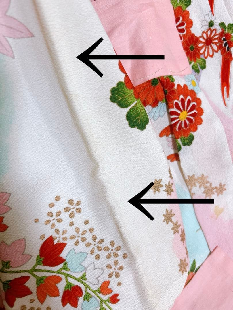 人気のアンティーク着物♡七五三　7歳　女の子　フルセット　一式　白　ゴールド