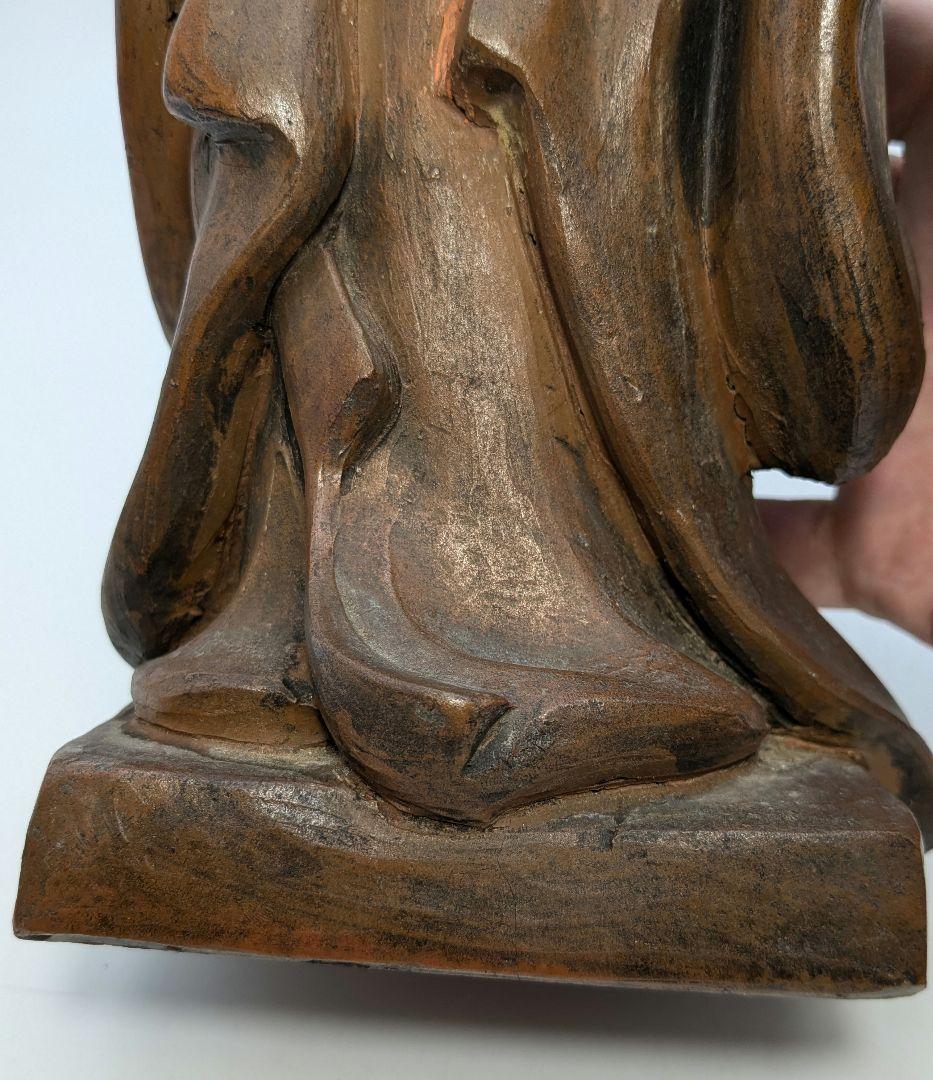 【直しあり】春水 備前焼 女人像 合箱 陶器人形 置物 陶像 希少 レア 骨董品