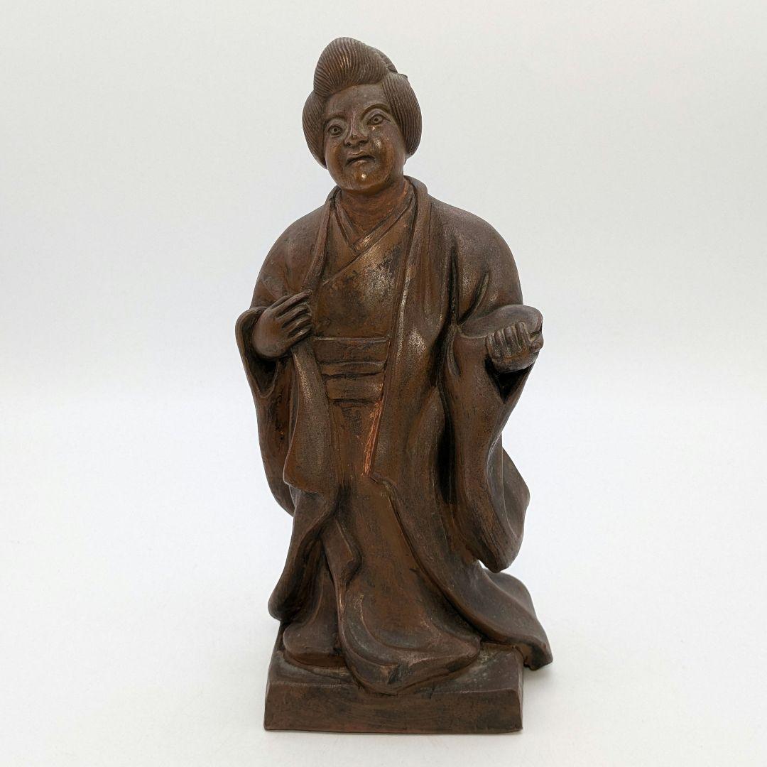 【直しあり】春水 備前焼 女人像 合箱 陶器人形 置物 陶像 希少 レア 骨董品