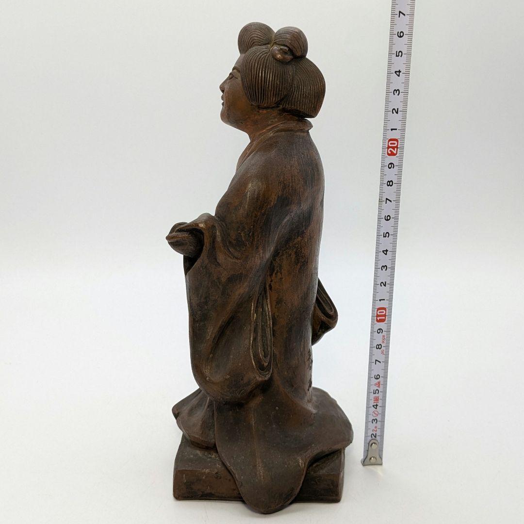 【直しあり】春水 備前焼 女人像 合箱 陶器人形 置物 陶像 希少 レア 骨董品