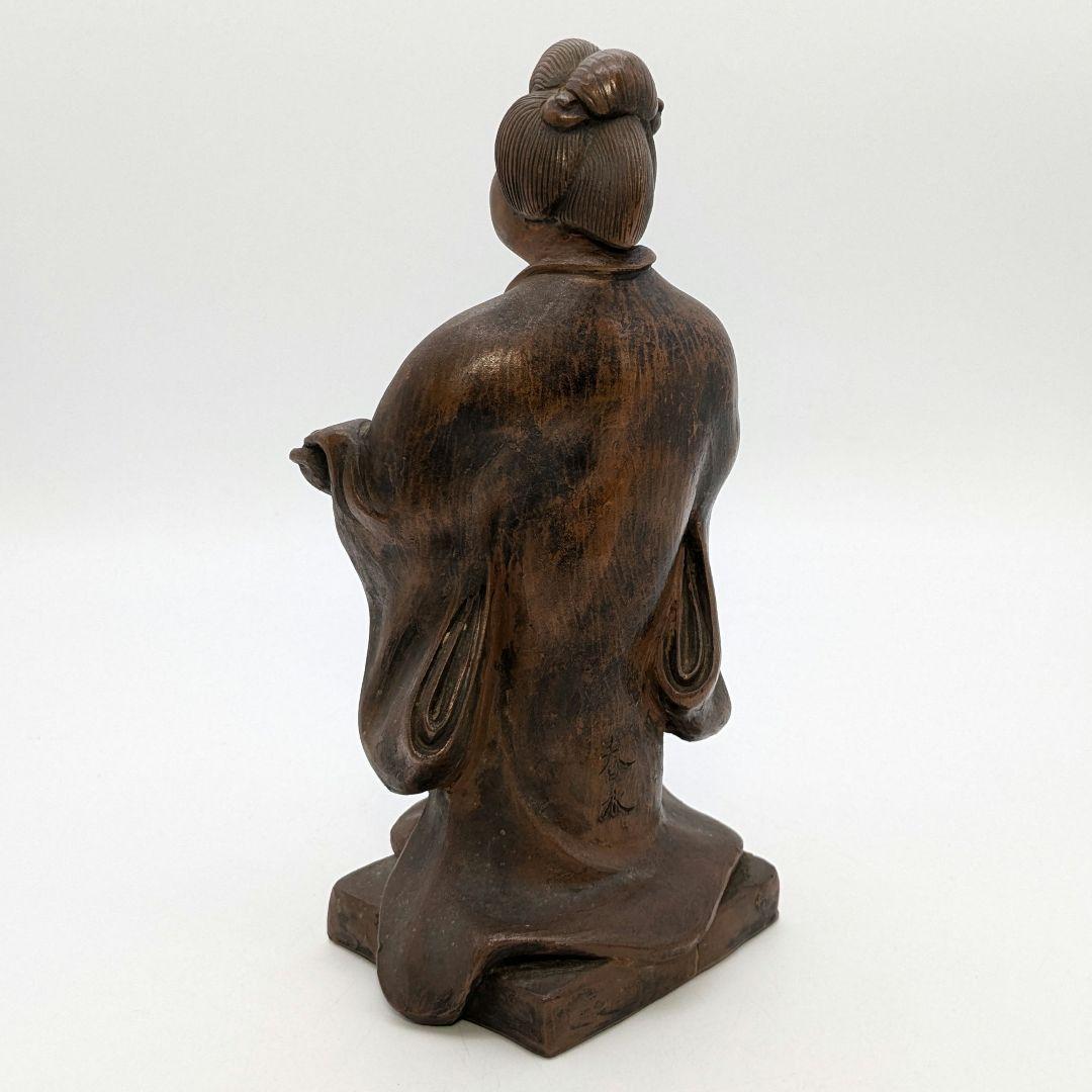 【直しあり】春水 備前焼 女人像 合箱 陶器人形 置物 陶像 希少 レア 骨董品