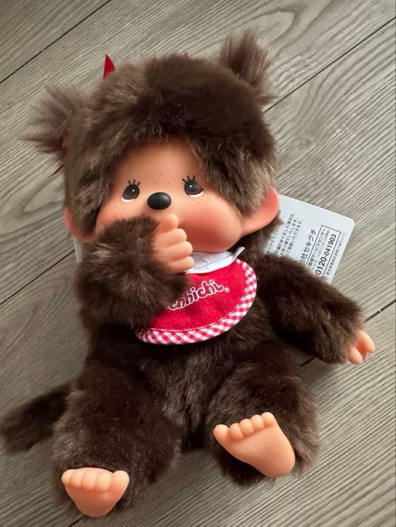 O モンチッチ プレミアムスタンダード M ブラウン ペアで座り