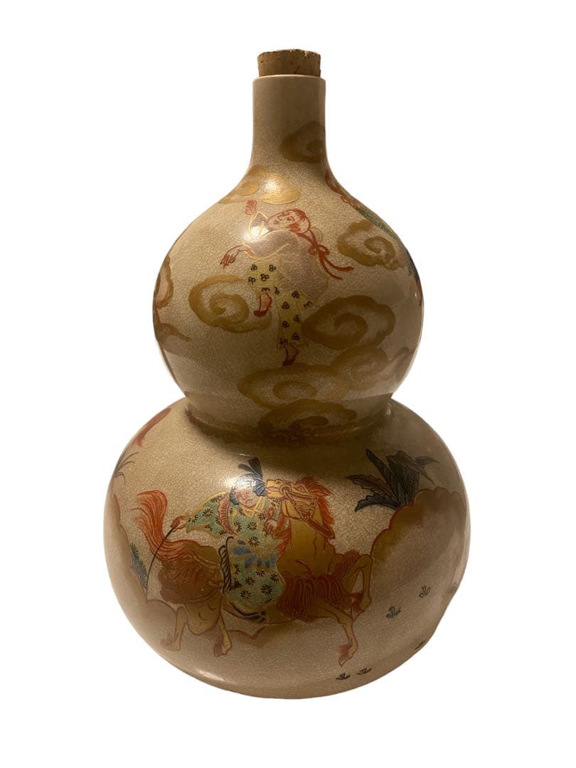 富貴佳器 瓢箪型飾壺 高さ31cm 骨董風インテリア